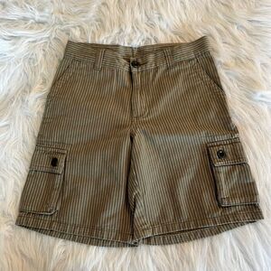 Janie & Jack Boys Size 6 Cotton Brown Striped Cargo Shorts Safari‎ Explorer EUC
